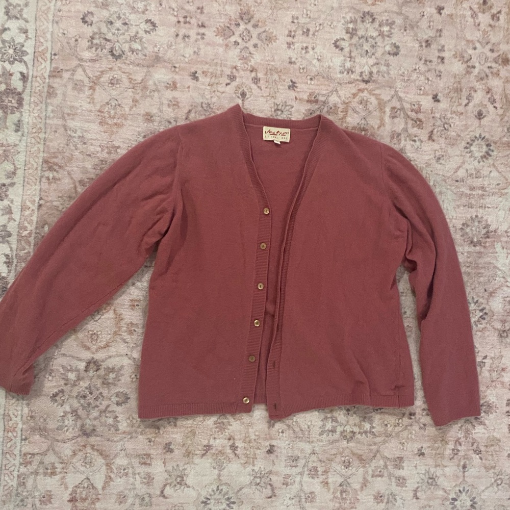 Pink wool cardigan